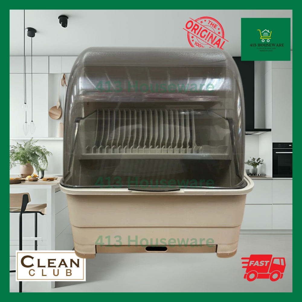 Clean Club 2-Layer XL Dish Cabinet & Drainer with Cover - Dish Carrier #2205