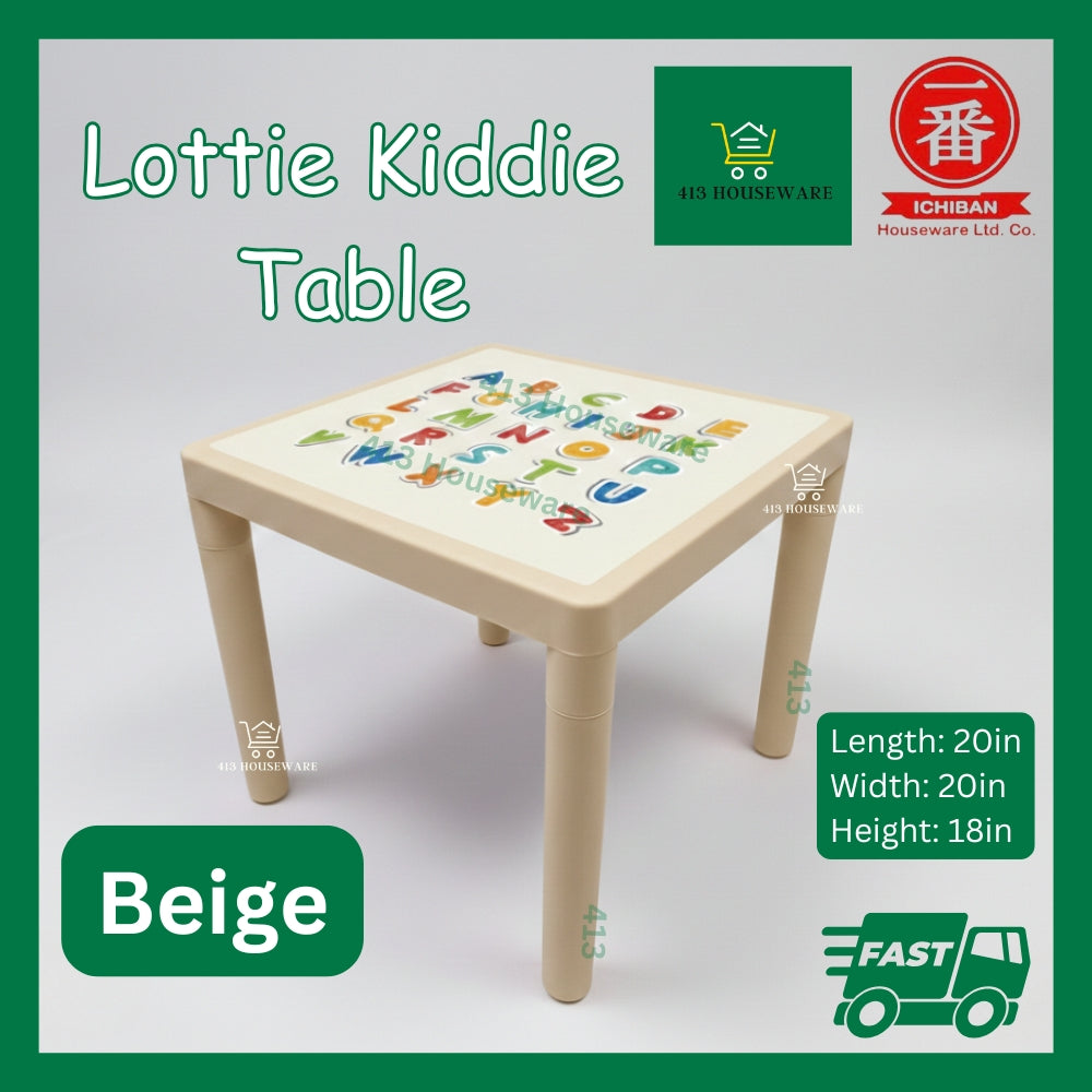 Lottie Kiddie Table 18inches Height with Alphabet Print - Ichiban KT2020