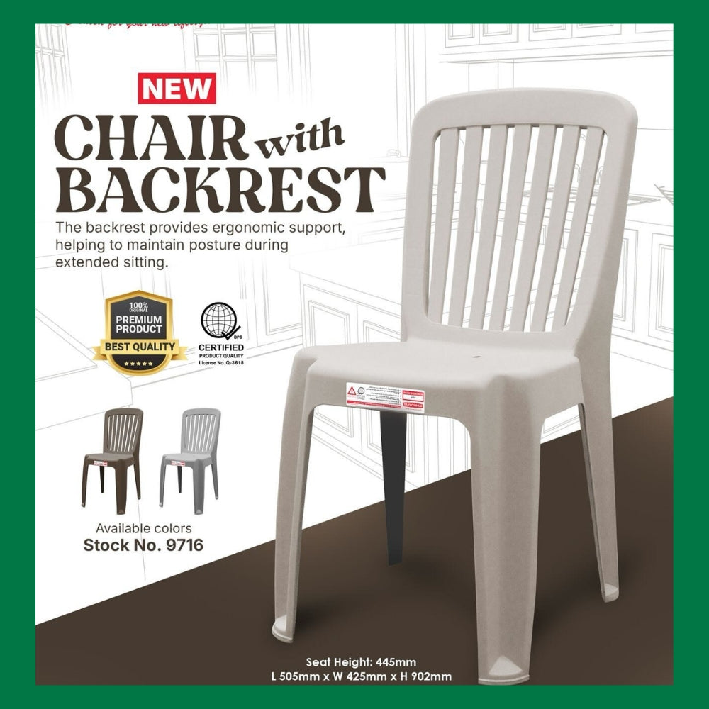 Sunnyware Dining Chair with Backrest Adult Chair Standard Height #9716